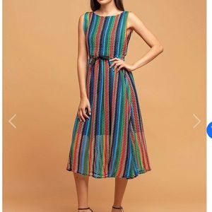 Eva Franco Crochet Multicolored Dress